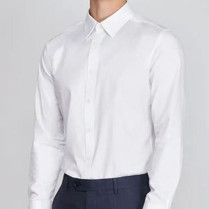 Chemises habillées de créateur 100 % coton de haute qualité pour hommes, blanches, à manches longues, en popeline formelle, infroissables, directement de l'usine chinoise - Product Image 1