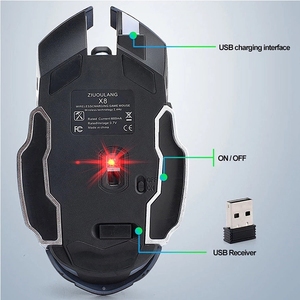 Mouse da Gaming Wireless Ricaricabile Free Wolf X8 Mini per Destrorsi con Funzioni Silenziose e Luminose - Product Image 5