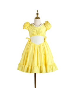 Robe de princesse jaune pour filles, costume de cosplay d'Halloween pour enfants, robe de fête d'anniversaire pour enfants - Product Image 1