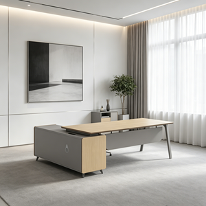 Bureau de direction moderne en <span class=keywords><strong>bois</strong></span> de luxe complet pour secrétaires, facile à assembler - Product Image 1