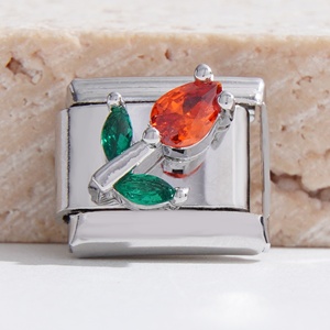 Wholesale High Quality Trendy DIY <b>Crystal</b> Rhinestone Charm <b>Bracelet</b> with Enamel Diamond and Italian Charms Gold Plated - Product Image 2