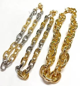 新入荷 エクストリームヒップホップ 厚いリンクチェーンネックレス スタイル ラグジュアリーファッション ゴールド シルバー スレッド ダブルリングリンク レディース メンズ - Product Image 1