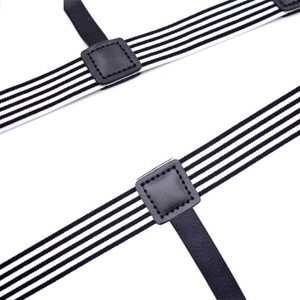 Offre Spéciale <span class=keywords><strong>chemise</strong></span> antidérapante <span class=keywords><strong>pour</strong></span> hommes <span class=keywords><strong>porte</strong></span>-jarretelles motif rayé noir et blanc élastique en matériau PU <span class=keywords><strong>porte</strong></span>-jarretelles - Product Image 3