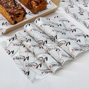 Custom Printed Logo Disposable PE Coated Food Grade <b>Burger</b> Dessert Baking Bread Sandwich Greaseproof <b>Wrapping</b> <b>Paper</b> - Product Image 2