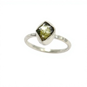 Natural Green Tourmaline Rough Gemstone Handmade <b>Ring</b> 925 Sterling Silver Jewelry Wholesale Factory Price - Product Image 3