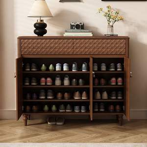 Mueble Zapatero de Madera Maciza, Almacenamiento Multicapa, Mueble Divisor para Entrada o Pasillo, Gran Capacidad, Estilo Moderno Minimalista - Product Image 3