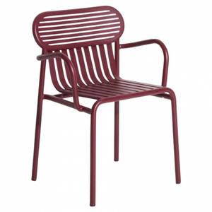 Fauteuils de jardin d'extérieur en acier avec revêtement en poudre couleur bourgogne jaune, design unique et élégant, pour hôtel, restaurant, café - Product Image 1