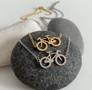 Collar con Colgante de <span class=keywords><strong>Bicicleta</strong></span> Pequeña de Acero Inoxidable Personalizado, Estilo Deportivo Informal, Regalo para Ciclistas - Product Image 2