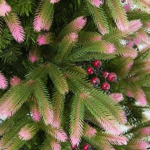 Árbol de Navidad de polietileno con ramas rosas, decoraciones artificiales de flor de <span class=keywords><strong>ciruelo</strong></span> roja y árbol de Navidad denso. - Product Image 3