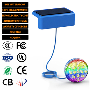 ไฟ LED ใต้น้ำพลังงานแสงอาทิตย์กันน้ำ IP68 ตัวโคมทำจาก PC หลายสี สำหรับสระว่ายน้ำในบ้านและสวน - Product Image 4