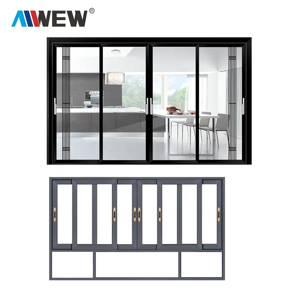 Alwew aluminum latest new design sliding windows doors thermal break aluminium door casement window and door