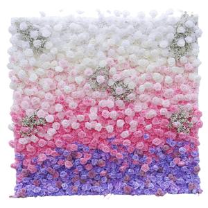 Mur de fleurs artificielles 8ft x 8ft, panneau mural 3D enroulable avec roses pour décoration de mariage - Product Image 5