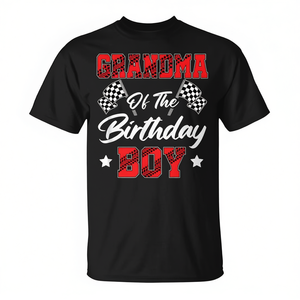 T-shirt da corsa Grandma Of The Birthday Boy, nera, taglia adulto - Product Image 2