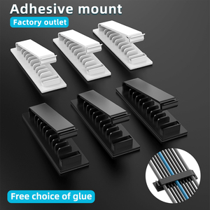 Petits et grands clips de câble noirs support de fil amélioré pour organisateur de cordon mural bureau sous gestion des câbles ensemble de sac et boîte - Product Image 4