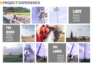 Hengtong Hot-DIP galvanis kerucut oktagonal lampu tiang tinggi 15m 20m 25m 30m 35m 40m LED tiang lampu tinggi Stadion - Product Image 5