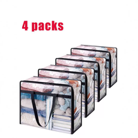 Sacs de rangement modernes 40L en PVC de grande capacité Boîtes de déménagement pliables transparentes pour vêtements et literie couette couette pour stockage de jouets de voyage