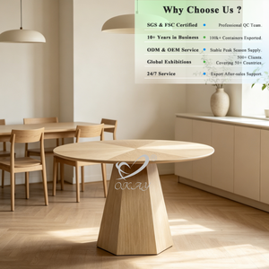 Table à <span class=keywords><strong>manger</strong></span> contemporaine OKAY Furniture pour la <span class=keywords><strong>salle</strong></span> à <span class=keywords><strong>manger</strong></span>, plateau rond, pieds hexagonaux en forme de pyramide - Product Image 1