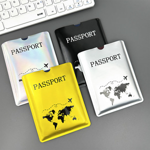 Funda Protectora para Pasaporte de Aluminio Antimagnético, Diseño Moderno con Icono de Avión, Venta al Por Mayor Transfronteriza - Product Image 2