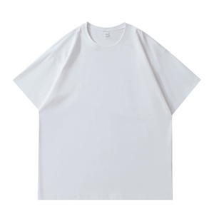 เสื้อยืดคอตตอน 100% หนัก 220 กรัม แบบสั่งทำพิเศษ OEM ODM ทรงโอเวอร์ไซส์ คอกลม แขนสั้น ไม่มีลาย พร้อมสกรีนโลโก้ - Product Image 1