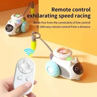 Voiture jouet télécommandée intelligente en plastique, modèle chat de dessin animé, double mode interactif avec évitement d'obstacles et réglage de la vitesse
