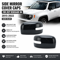 Coques de rétroviseurs latéraux pour Jeep Renegade BU 2015 2016 2017 2018-2022 Noir brillant Coque de rétroviseur de porte Accessoires de voiture