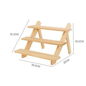 Modern <strong>Natural</strong> Wood Jewelry Display Stand with Ring Earrings Card Holder Rack-Space-Saving Storage <strong>Shelf</strong> - Product Image 3