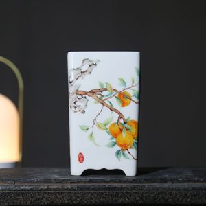 Maceta de Cerámica Pintada a Mano con Diseño de Caqui, Xingyu, Maceta Decorativa para el Hogar - Product Image 1