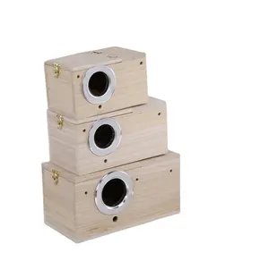 Parrot breeding box wooden bird house parakeet's nest cage incubator pet supplies.