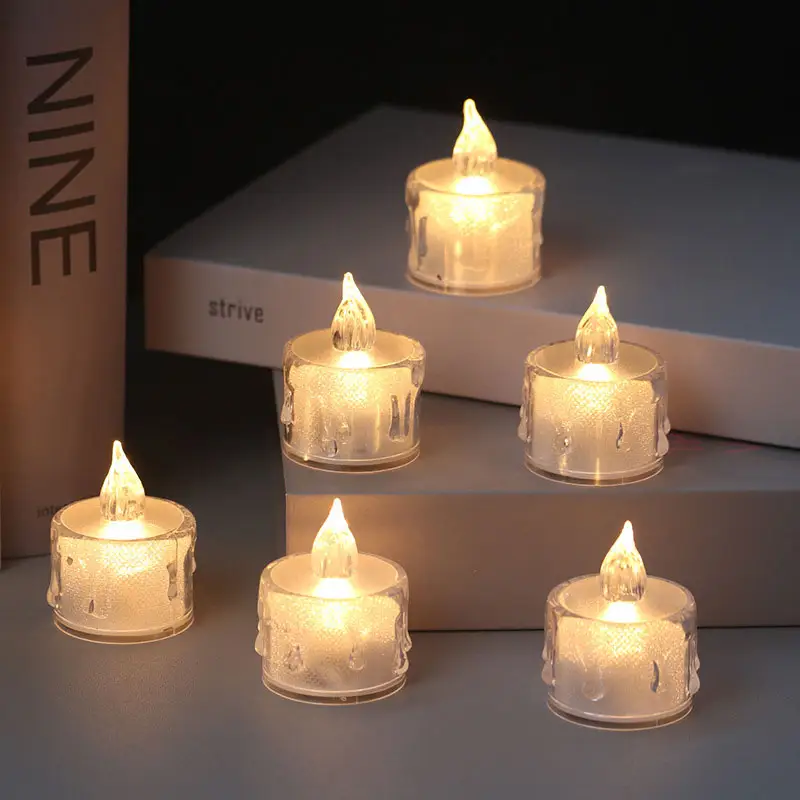 Wholesale Votive Battery Operated Plastic Flameless Religious Tears Mini Led Tea Lights Candles With Flameless