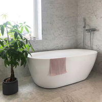 Baignoire ovale autoportante en acrylique, surface solide en ABS blanc, BESMA B-7123, garantie de 3 ans, fonction de trempage, utilisation hôtelière
