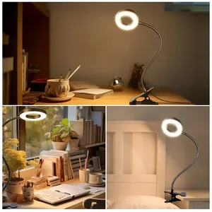 Usb Led Bàn Đèn độ sáng mắt chăm sóc cuốn sách ánh sáng có thể điều chỉnh LED Clip đèn cho đọc sách nghiên cứu làm việc - Product Image 6