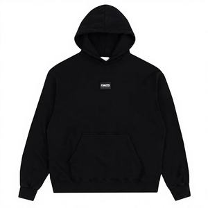 Sweat à capuche pour homme en coton 100% lourd, bleu, imperméable, écologique, de haute qualité, personnalisable en gros - Product Image 3