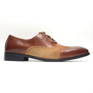 Chaussures en cuir faites à la main pour hommes, modèle 2025, en cuir de vachette pleine fleur, confortables, avec bande élastique Oxford, rehaussantes, pour affaires et occasions formelles - Product Image 2