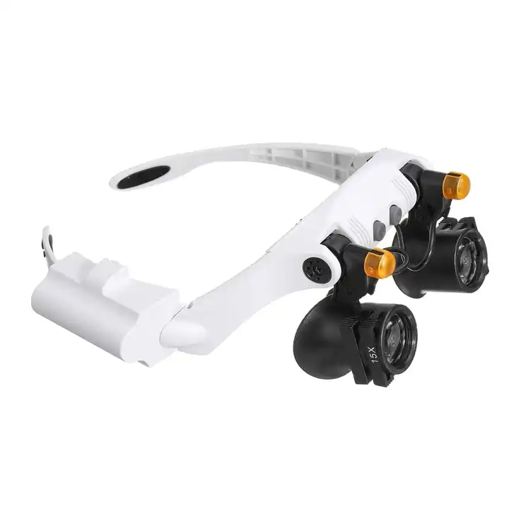 5 Lens Adjustable Loupe Headband Magnifying Glass Magnifier with LED Light  