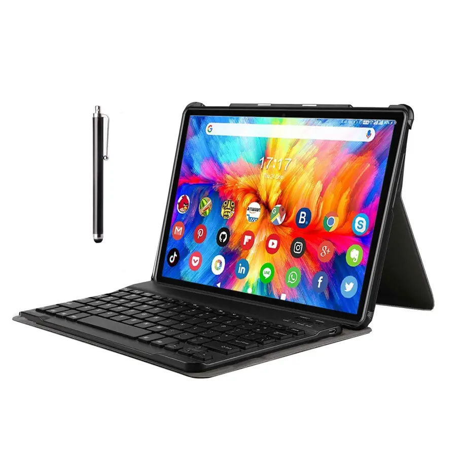 Tableta de 10 pulgadas con wifi, tablet pc con teclado y bolígrafo, ndroid 10, 2gb + 32gb, Android, pantalla táctil hd, tableta de dibujo para la escuela
