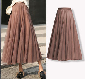 <span class=keywords><strong>Jupe</strong></span> Vintage en <span class=keywords><strong>Tulle</strong></span> pour <span class=keywords><strong>Femme</strong></span> à Taille Haute Élastique 3 Couches Ligne A Plissée en Maille <span class=keywords><strong>Jupe</strong></span> Longue Tutu de Mariée <span class=keywords><strong>Jupe</strong></span> Longue - Product Image 2