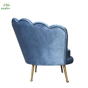 Venta caliente de terciopelo tapizado floral sillón de Base de acero inoxidable Silla de acento <span class=keywords><strong>para</strong></span> sala - Product Image 4