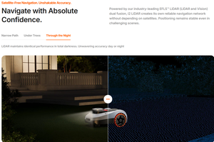 Navimow i215 LiDAR Cortacésped Robótico Inalámbrico con Navegación IA y Corte Automático de Césped para 1500 m² ㎡   Jardín - Product Image 3
