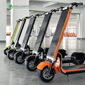 New Innovation Weak Light Tech Anti-impact 350w two wheels adult Energy foldable electric Solar powered Scooter With Solar Panel