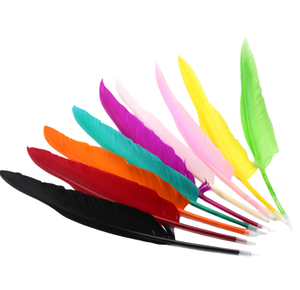 Penne a sfera a forma di piuma a buon mercato penna d'oca per matrimonio regalo penna a sfera con piume di struzzo - Product Image 3