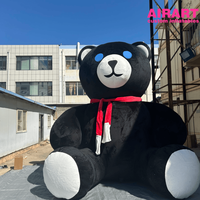Ours géant gonflable noir en peluche de 3 m – Décoration de Noël, accessoire de dessin animé pour centre commercial et événements extérieurs de fin d'année