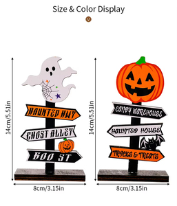 Bán Buôn Halloween Đảng Thủ Công Bằng Gỗ Bí Ngô Ngoài Trời Cửa Sổ Trong Nhà Máy Tính Để Bàn Trang Trí Đồ Trang Trí Kỳ Nghỉ Không Khí Đạo Cụ - Product Image 6