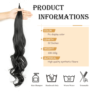 Extensiones de Cabello Natural con Cola de Caballo Larga de 32 Pulgadas, Extensiones Onduladas Sintéticas Flexibles para Envolver Alrededor de la Cola de Caballo para Mujer - Product Image 2