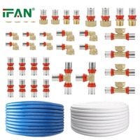 IFAN Vente Chaude Raccord PEX en Laiton Coulé, Coude Réducteur Sans Plomb PN25, Raccord de Plomberie en Laiton