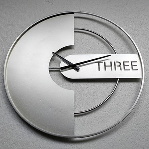 60cm Round Modern Metal Home Decorative Wall Mounted <strong>Clock</strong> <strong>Large</strong> Golden <strong>Grey</strong> Wall <strong>Clock</strong> for Living Room - Product Image 2