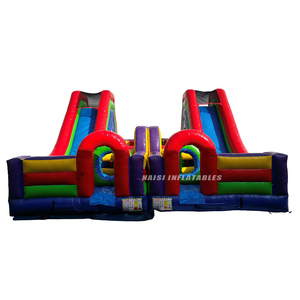 Parcours d'obstacles gonflable commercial avec toboggan et château gonflable géant pour course sportive et défi Funland - Product Image 5