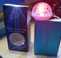 Mini lampe disco à commande sonore, lumière de scène DJ, petite boule magique LED pour la décoration de fête familiale KTV