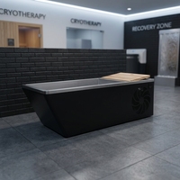 Sistema de Baño de Agua Fría Comercial Vapasauna con Enfriador Integrado, Diseño Negro, Baño de Hielo para Centro de Recuperación y Bienestar