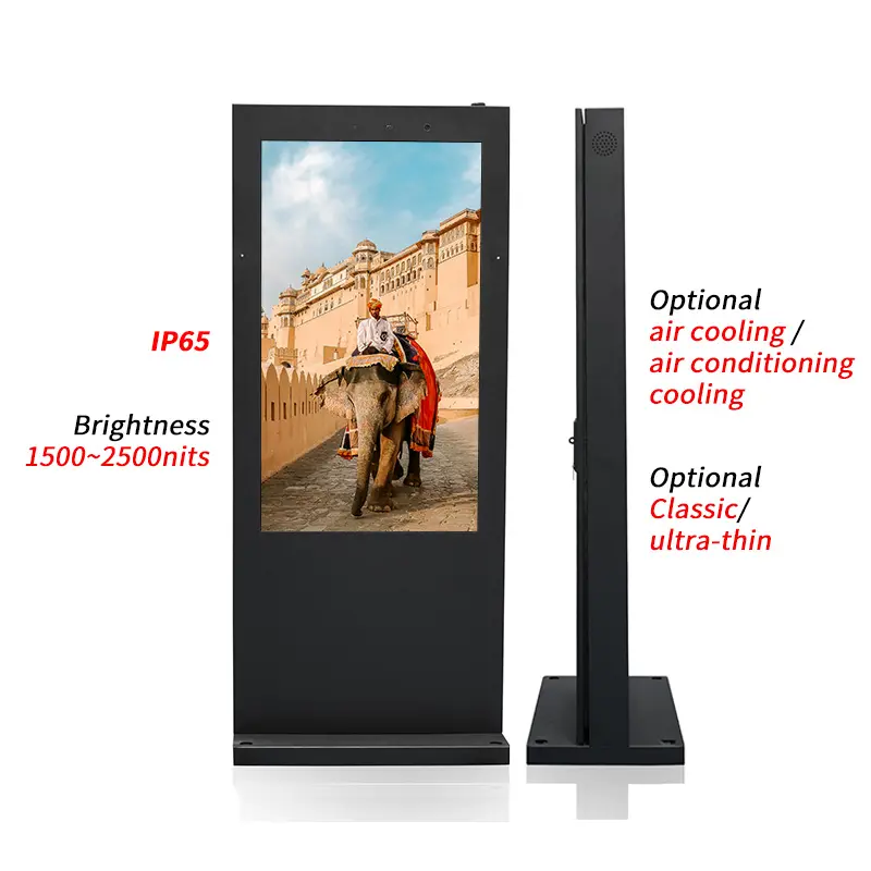 Hot high resolution floor standing touch screen advertising panel outdoor display for store