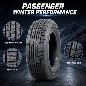 ยาง JIBAO 185/60R14 TS1 สำหรับพื้นน้ำแข็งแบบไม่มีปุ่มยาง - ดีไซน์ลายซิกแซกเพื่อการขับขี่ในฤดูหนาวที่มั่นใจ - Product Image 2